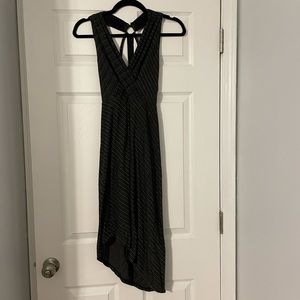 Free people grey gold metallic cut out dress
